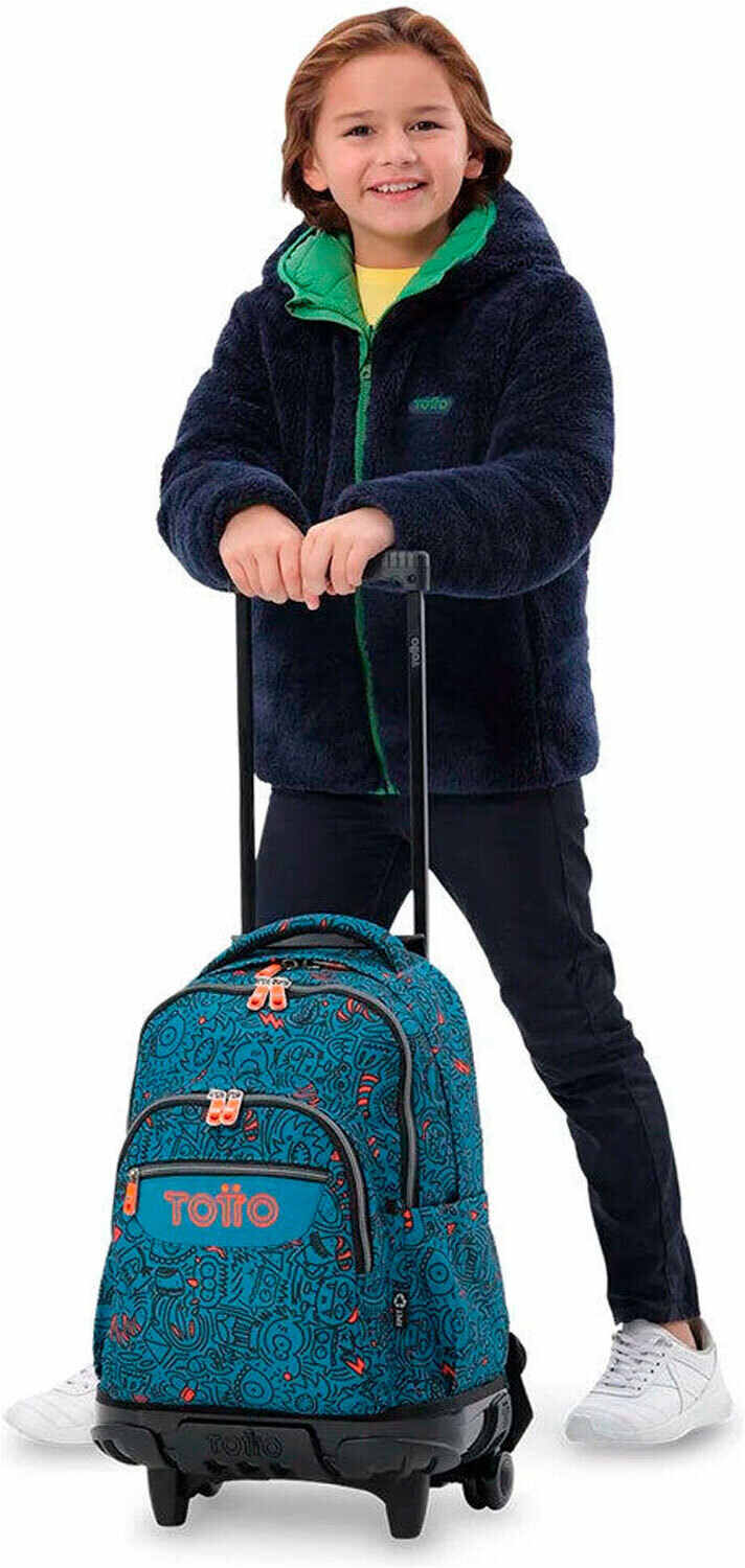 Totto ruedas bomper renglones mochila deporte Azul (UNICA)