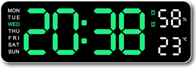 Inspire Curations 10 Inch Smart LED Digital Wall Clock Minimalist Calendar & Temperature Display white Shell