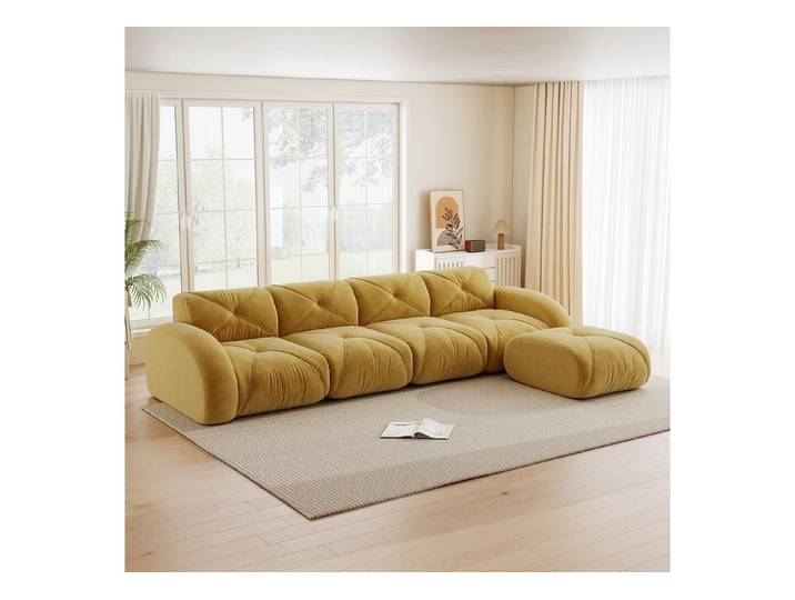 Celya Sofa Rahmenloses modulares Sofa, keine Montage erforderlich, komfortabler Chenille-Stoff, rutschfestes Design, geeignet für Wohnzimmer