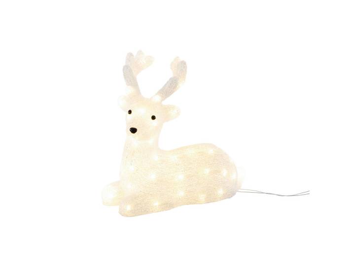 X-Mas Dekorentier, Transparent, Kunststoff, Rentier, 5 mm, Reh, 13x32x32 cm, LED-Beleuchtung, Dekoration, Weihnachtsdekoration, Winterdeko