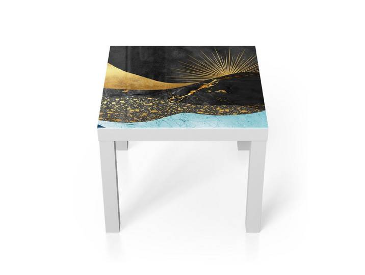 DEQORI Couchtisch 'Goldener Mondzauber', Glas Beistelltisch Glastisch modern