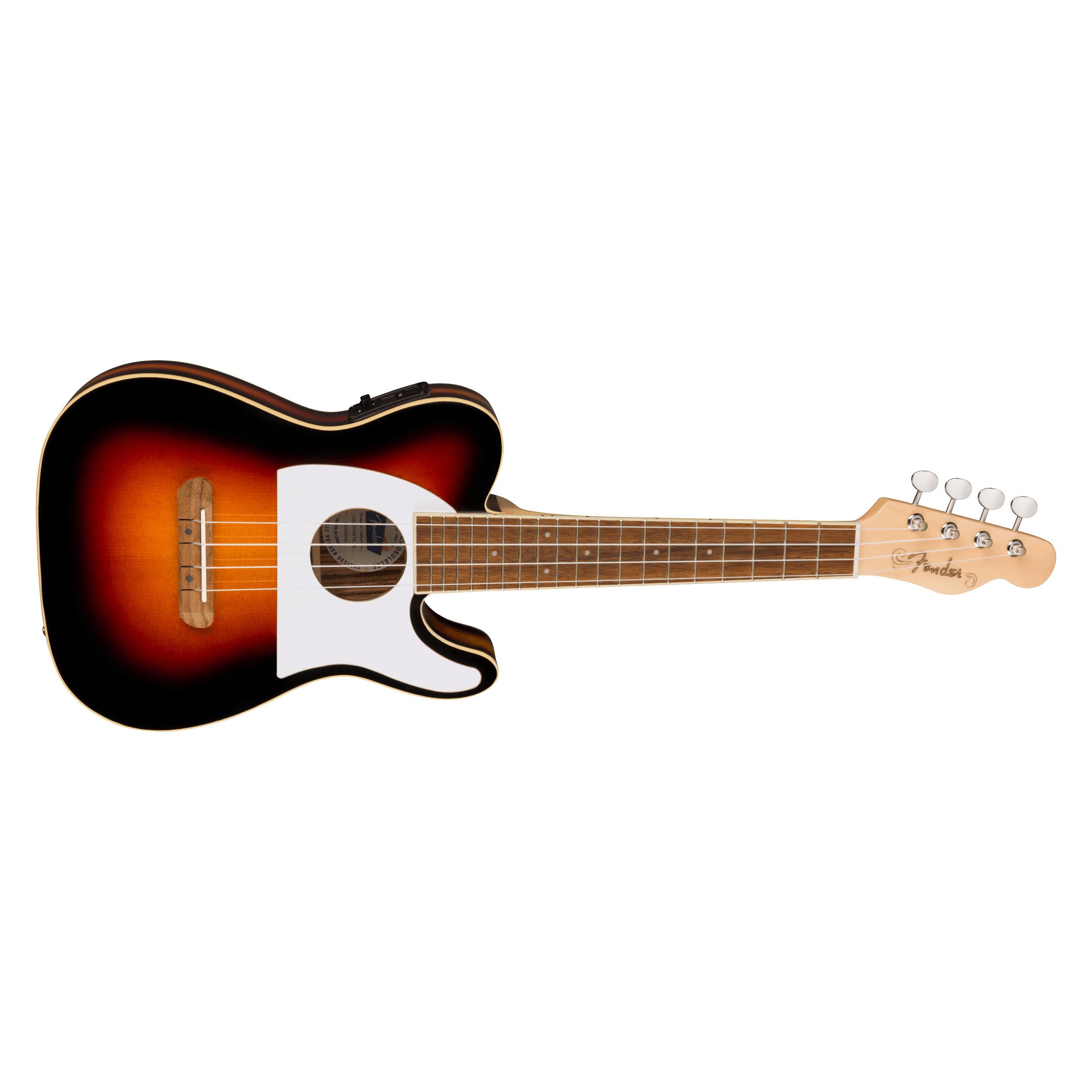 Fender Fullerton Tele Uke WN White Pickguard 2-Color Sunburst elektrisch-akoestische concert ukelele (Schutzblech vorne) (37965322)