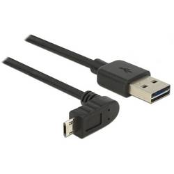 Delock USB-Kabel USB 2.0 USB-A Stecker, USB-Micro-B Stecker 3.00 m Schwarz beidseitig verwendbarer Stecker 83857