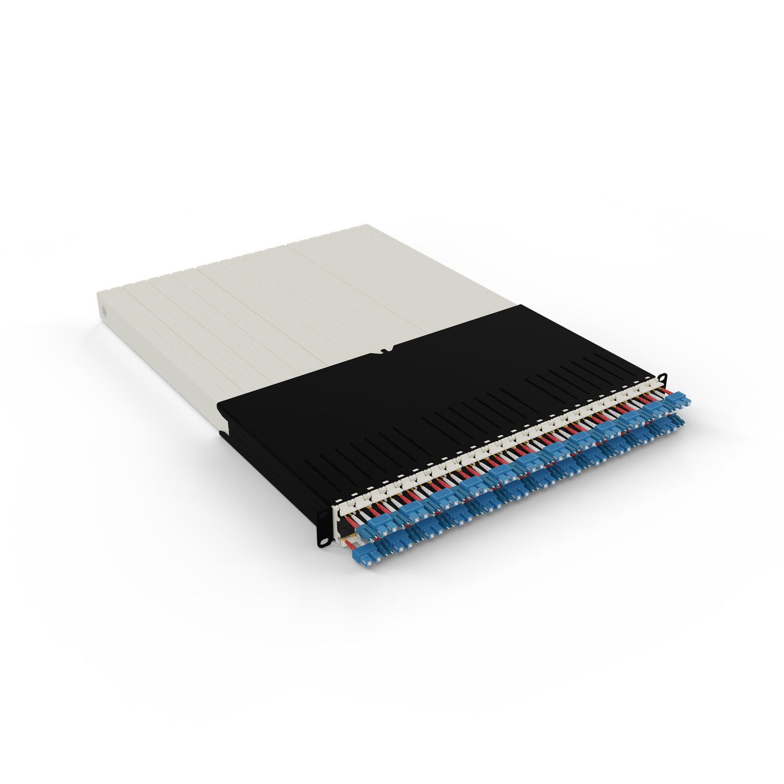Patchbox patchbox.one Kabeleinzugssystem 30RU/OS2 (1,8 m) mit 24 Kassetten, LWL OS2, LC-SC, Kabel blau PONE30OS212