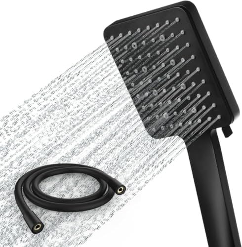 Newentor Handdouche met 6 standen en 1,5m doucheslang, Zwart