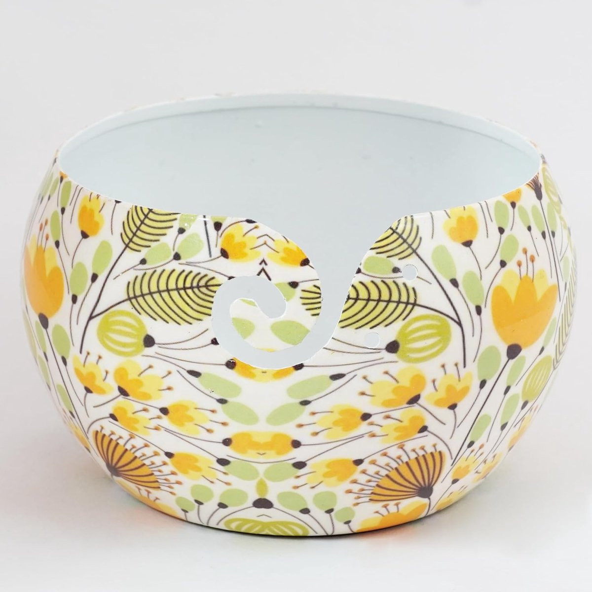 Garenkom voor breien en haken, decoratieve handgemaakte garenhouder, 15 x 10 cm (WYB-01)