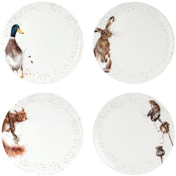 Wrendale Designs Assorted Set of 4 10.5 Inch Coupe Plates