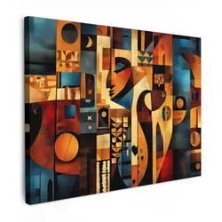 LEINWANDBILD Figuren - Abstrakt - Symbole Wandbild 40x30 cm