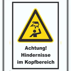 HB-Druck Achtung Hindernisse im Kopfbereich A5 (148x210mm) Schild