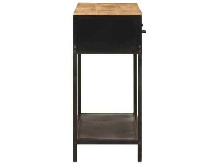 Table console en bois de manguier - WIENS - 100x35x76 cm - Bois massif de manguier - Pieds en fer - Brun
