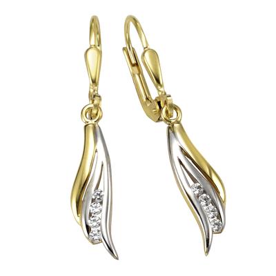 Paar Ohrhänger VIVANCE, bunt (mehrfarbig, weiß), Ohrringe, Damen, one-size, Gold