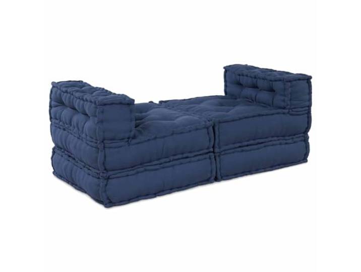 PUGYNBK Modulares Sofa, Indigo-Stoff, 210 x 140 x 56 cm Rekonfigurierbares Design, Schaumstoffkissen, atmungsaktiver Stoff, Verwendung im Wohnzimmer und auf der Terrasse