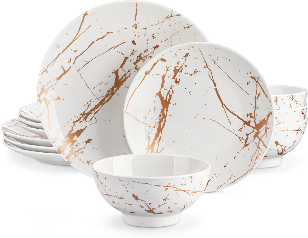 LOVECASA Porcelain China Dinnerware - White 12