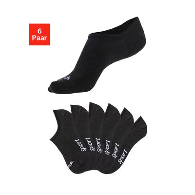Sneakersocken BENCH., Herren, Gr. 39-42, schwarz (6x schwarz), Baumwollmischung, unifarben, elastisch, Socken Sneakersocken, nicht sichtbar in Sneakern