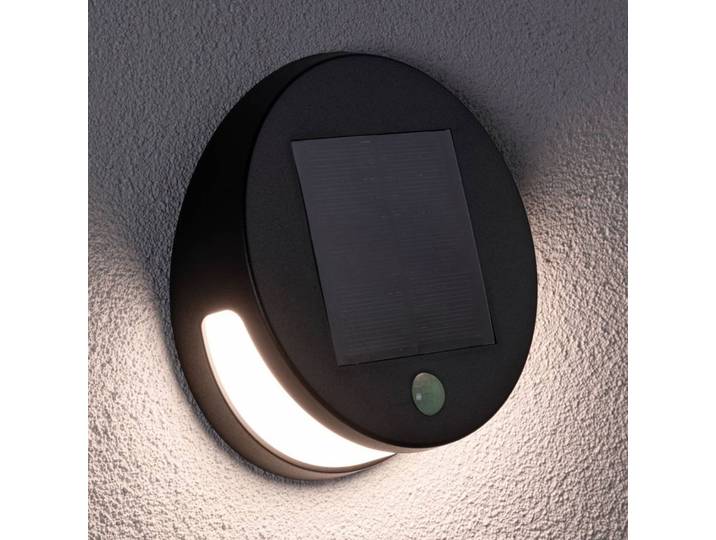 Paulmann LED-Solar-Wandlampe Helena mit Sensor, schwarz, Kunststoff, Modern