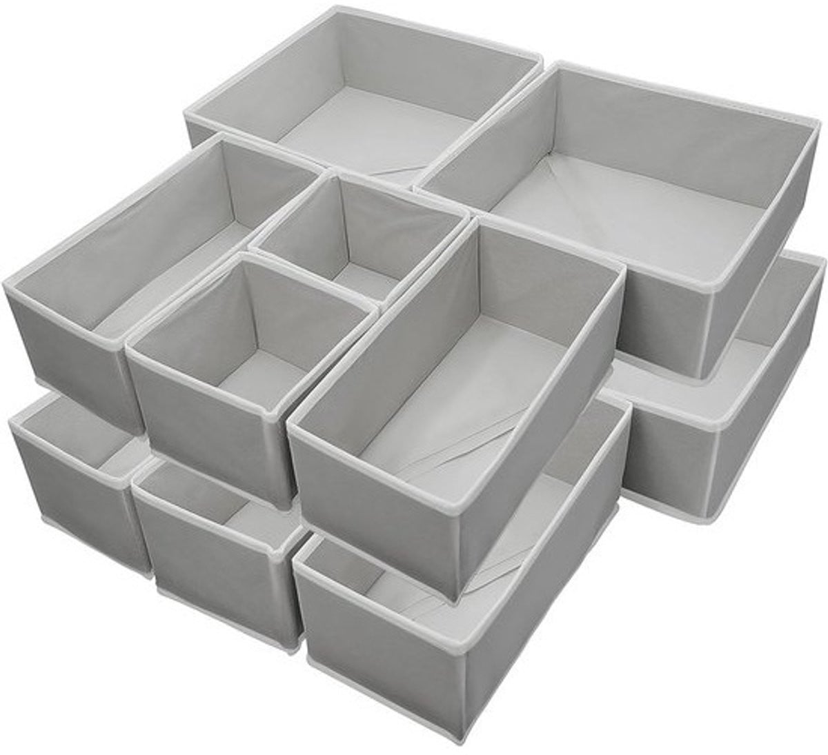 Set van 12 opvouwbare ladeorganizers voor kleding en accessoires