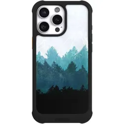 Nivocase Hülle für Apple iPhone 16 Pro Max Stossfeste Handyhülle NIVOmax Case Schwarz Abstrakt Baum Wald (Apple iPhone 16 Pro Max), Smartphone Hülle, Schwarz