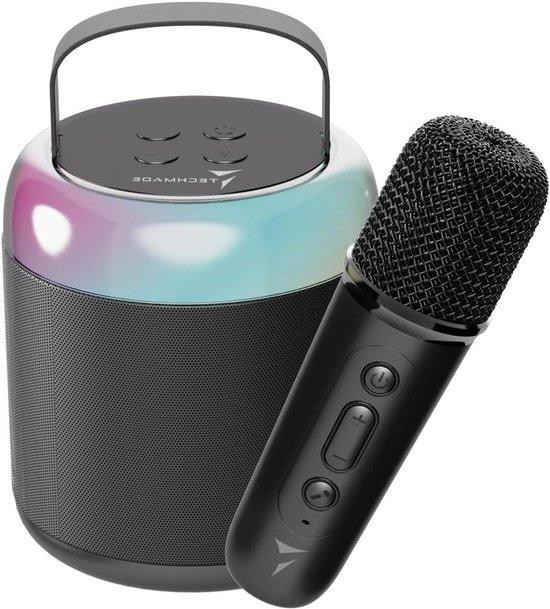 Techmade Karaoke set met draadloze microfoon en draagbare luidspreker - Zwart