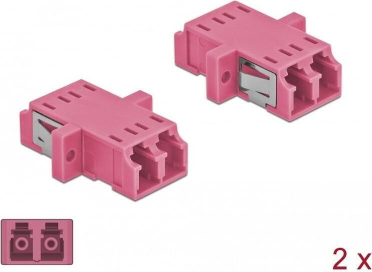 Delock Optische koppeling LC Duplex naar LC Duplex, multimode OM4, paars, 2 stuks