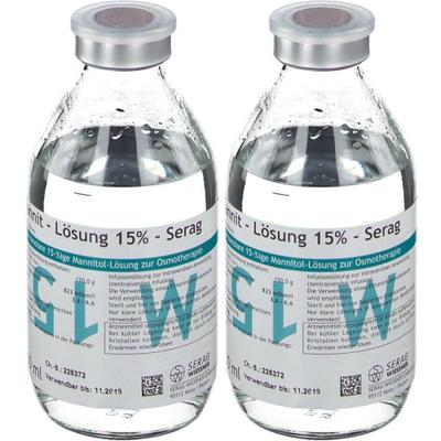 Mannit 15% Serag Infusionslösung Glas 2x 2x10x250 ml