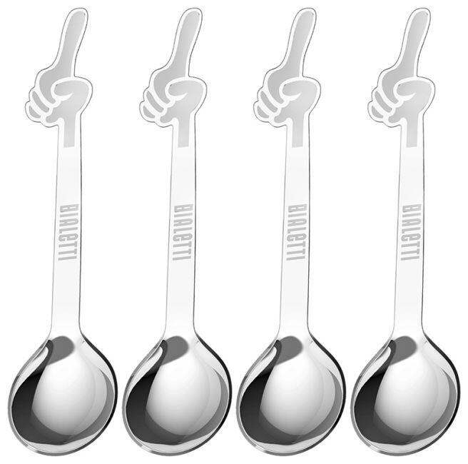 Bialetti Omino 4er Espresso-Löffel-Set - Edelstahl - silber DCDESIGN15