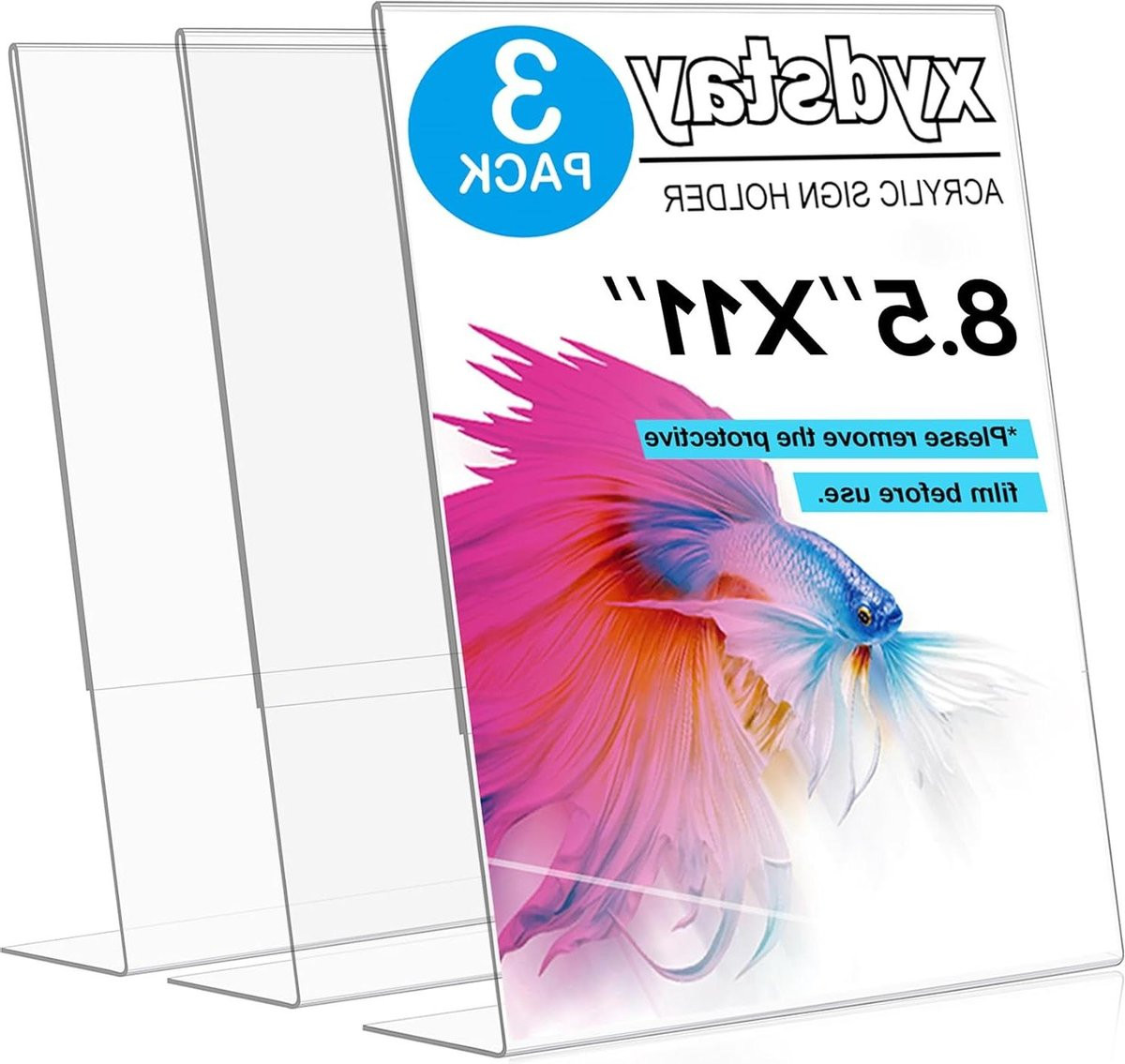 Transparante Acryl Menuhouder L-Vorm Displaystand Breedte: 21,6 cm, Hoogte: 216 cm