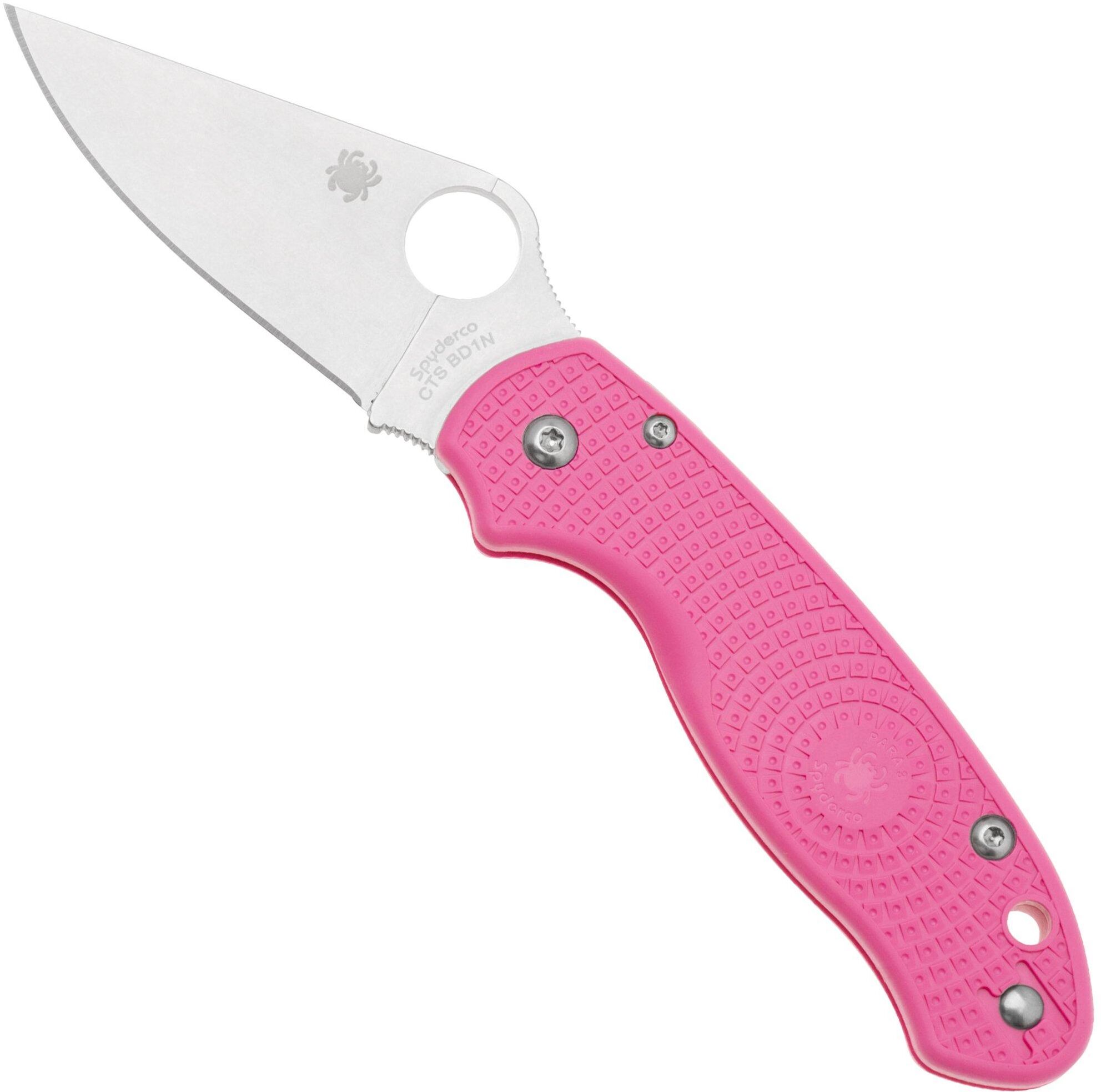 Spyderco Para 3 Lightweight Pink C223PPN FRN CTS-BD1N, Pink Heals coltello da tasca