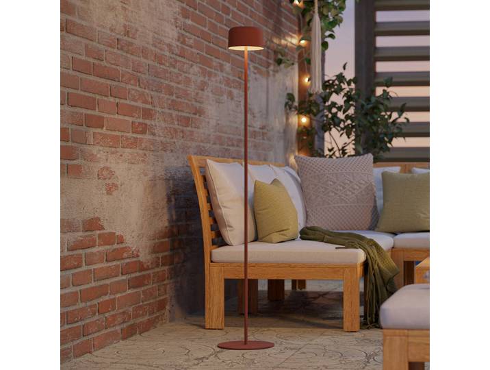 EGLO Solar-LED-Terrassenlampe Roccanova-L orangefarben Höhe 120cm, gelb / orange, Metall, Modern