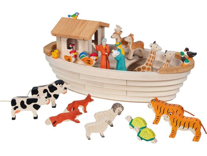 Holztiger Spielzeug-Boot Schiff Arche Noah