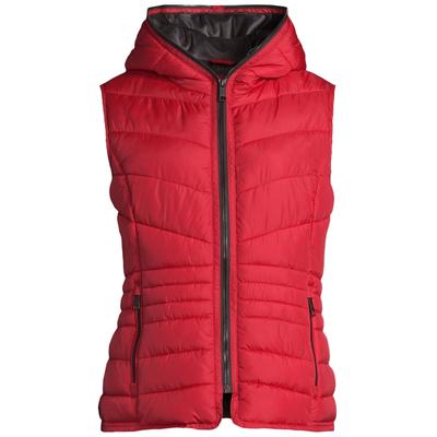 Steppweste NEW VIEW "New View Weste", Damen, Gr. 4XL, rot, Obermaterial: 100% Polyester PES. Futter: 100% Polyester PES. 100% Polyester PES., uni, regular fit, Westen Steppweste, mit Kapuze