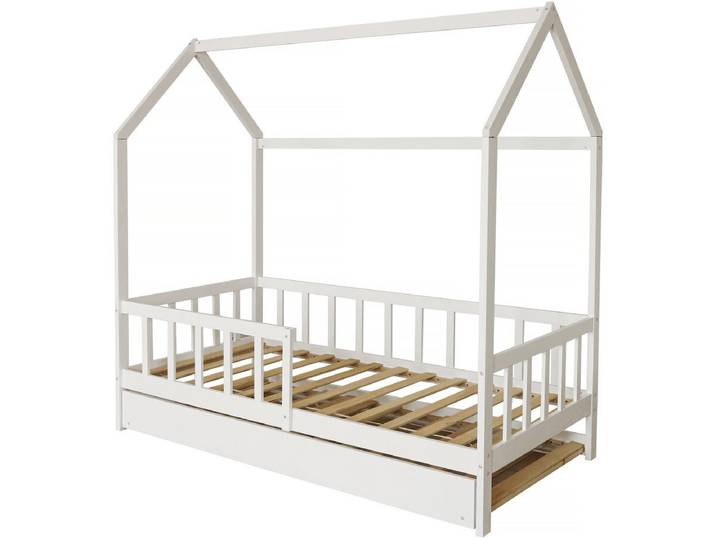 Lit cabane enfant avec tiroir Paloma - 90 x 190 cm - Blanc