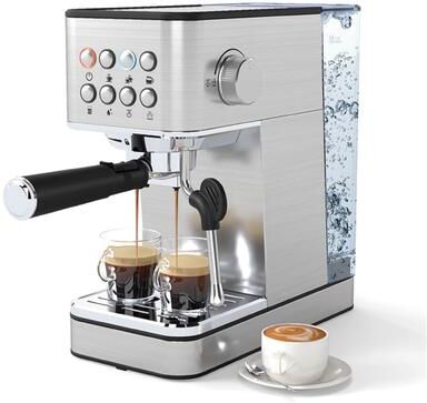 20 Bar Coffee Brewer Milk Frother 57 OZ Detachable Tank Hot Water