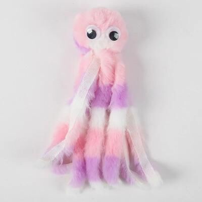 Inspired Living Cute Octopus Plush Interactive Cat Toy For Boredom Relief colorful