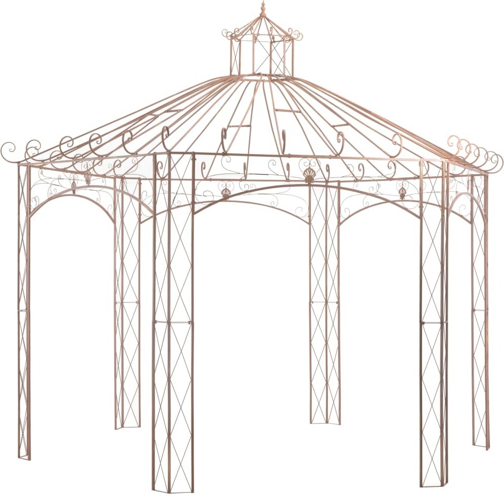 The Living Store Gartenpavillon Antikbraun 4 m Eisen