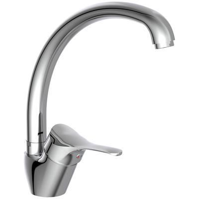 Spültischarmatur SCHÜTTE "Attica", grau (chrom), B:10,5cm H:27,3cm T:22,5cm, Messing, Armaturen, 360 schwenkbarer Wasserhahn, Mischbatterie, Chrom, Hochdruck