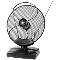 Nedis ANIR2503BK700 - Pokojová HDTV Anténa 0–25 km Zesílení 30–36 dB FM/VHF/UHF Černá (Zimmerantenne, 36 dB), SAT Spiegel + SAT Antennen, Schwarz