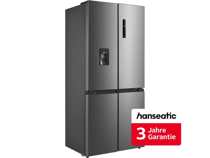 HANSEATIC Multi Door HCD18983CWD , Energieeffizienz: C, silber (edelstahlfarben), Wasserspender, Kühlschränke, inkl. 3 Jahre Herstellergarantie, Multi Door