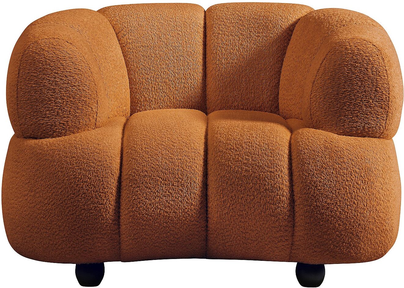 Unique Sillón en tela bouclé terracota - COLIANI