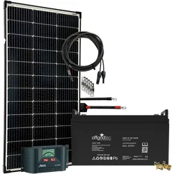 Offgridtec® 130 Watt Solaranlage BIG-L 130Wp 122Ah 12V Komplettsystem