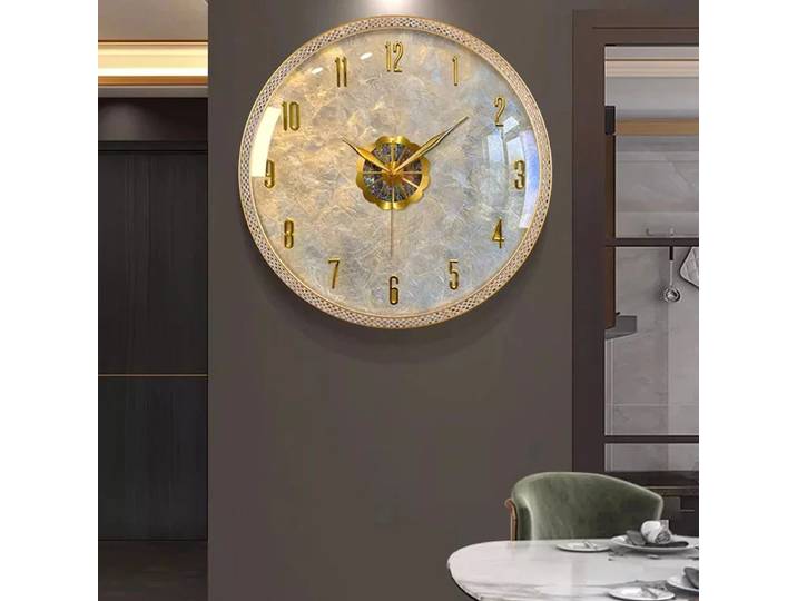 Horloges murales De luxe modernes décoration métal élégant horloges murales silencieuses salon Design italien décor à la maison Reloj De Pared LLWC