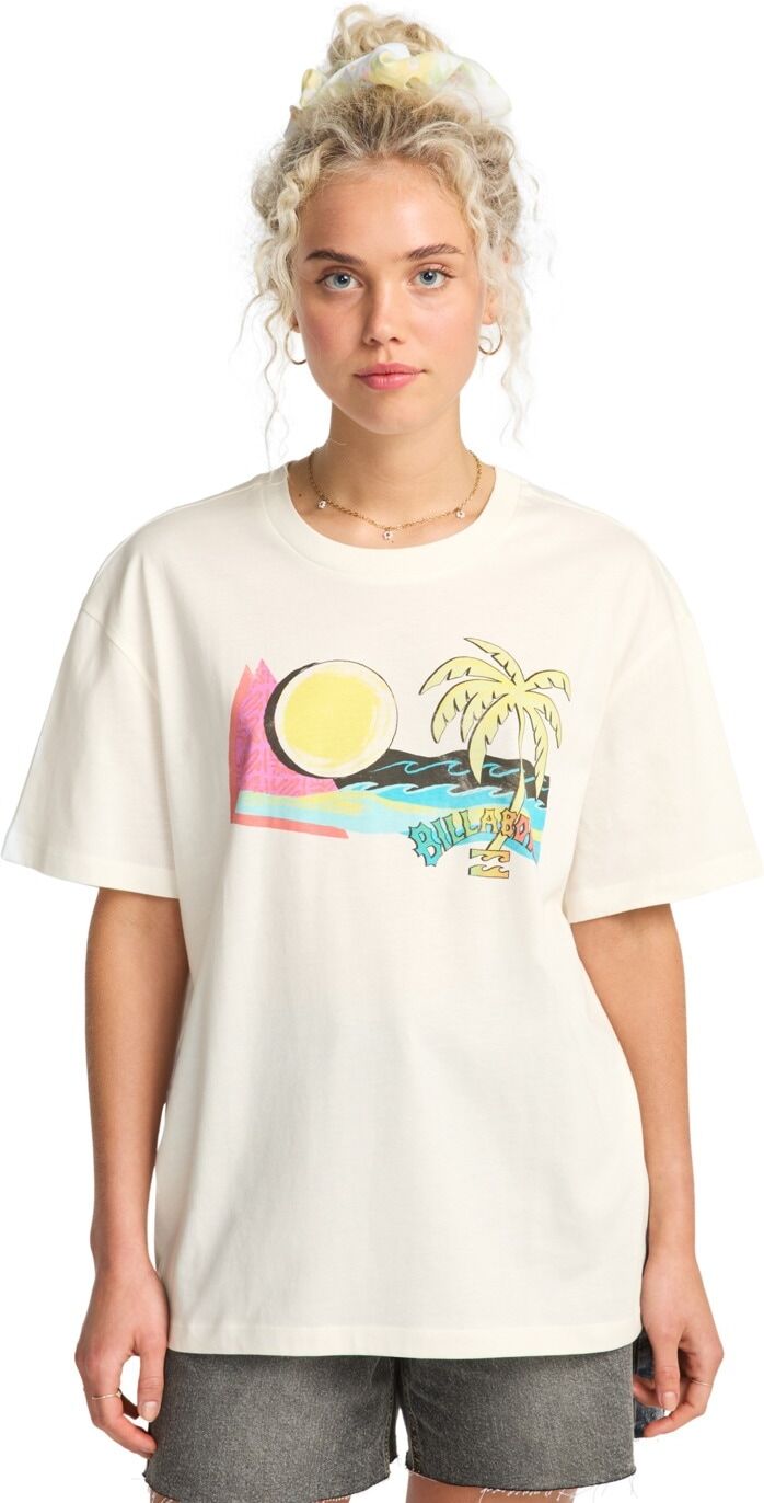 T-Shirt BILLABONG "Hot Tropics", Damen, Gr. L, weiss (weiß), Obermaterial: 100% Baumwolle., Shirts T-Shirt weiß L
