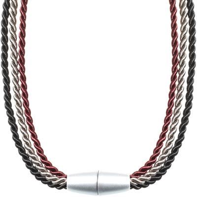 Raffhalter GERSTER "Jana" Gr. 1, bunt (rot, grau, schwarz), B:1,5cm H:65cm L:5cm Ø:68cm, Mischgewebe, Raffhalter, Mit Magnetverschluß
