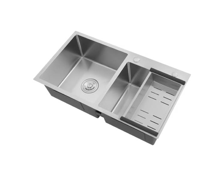 Bepritm Doppelbecken-Küchenspüle, Edelstahl, Topmount/Drop-Übermontage, Küchenspülen mit Ablaufkorb und Drainagefilter für Küchen, Hinterhöfe, kommerzielle Restaurants