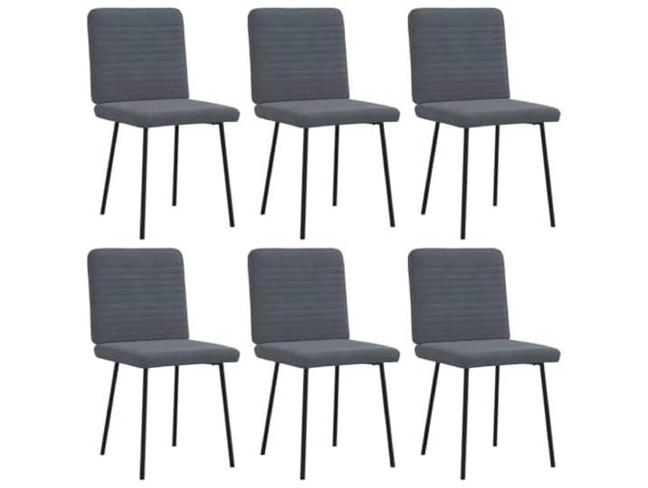 KUTYWEXFM Esszimmerstühle 6er Set Dunkelgrau Samt Stuhl Polsterstuhl Ergonomische Samtsessel mit dickem Schaumstoff und robustem Metallgestell für Esszimmer, Wohnzimmer und Gästezimmer.