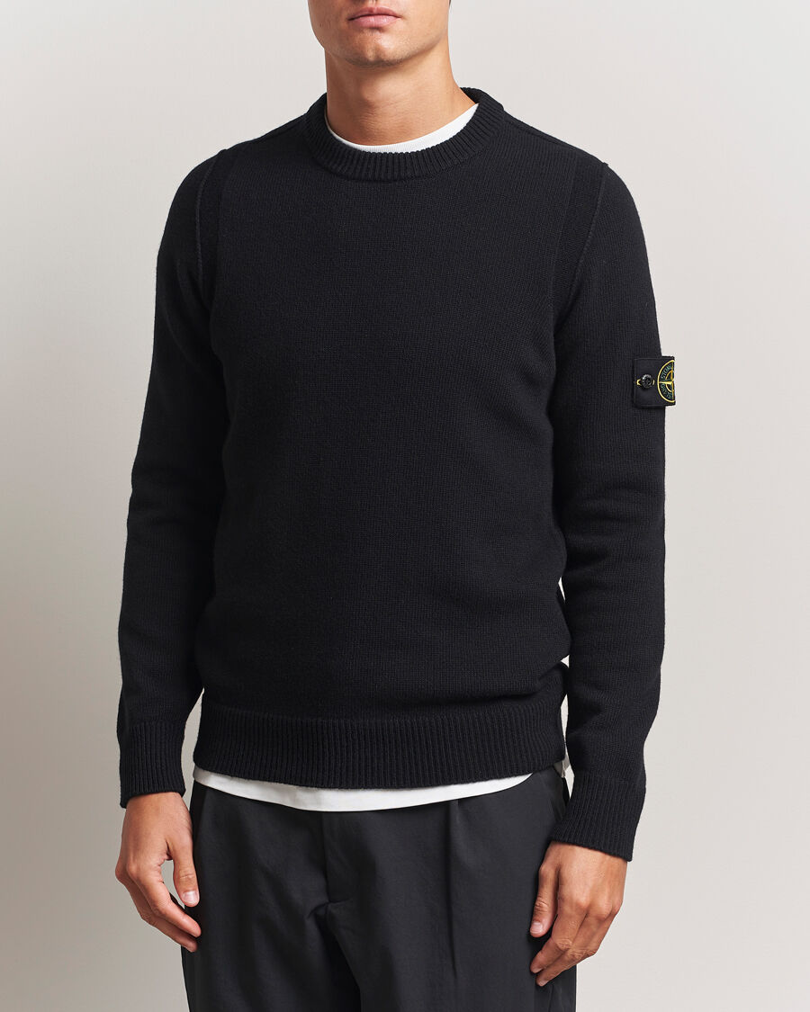 Stone Island Knitted Lambswool Crew Neck Black men M Sort