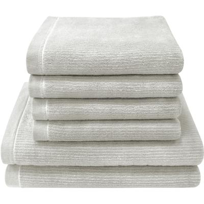 Handtuch Set DYCKHOFF "Landscape", silber, 6 Stk., Walkfrottier, Walkfrottier, Obermaterial: 100% Baumwolle, Handtuch-Sets, 4 Handtücher (50x100cm), 2 Duschtücher (70x140cm)