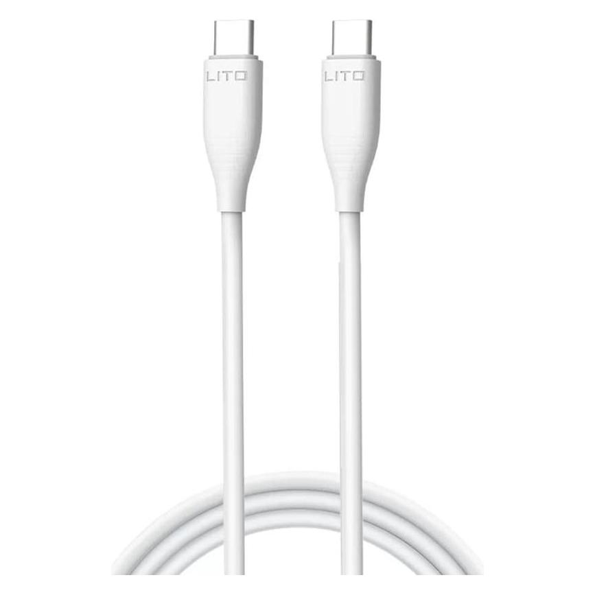 Lito - Data Cable Liquid Silicone (LD03) - Type-C to Type-C, Fast Charging, 60W, 1m - White (1 m, 60 W) (61003416)