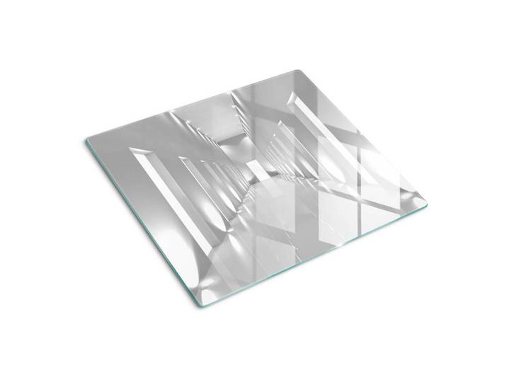 Tulup Glasplatte 60x52 cm Korridor, Weiß, Glas, 60x0.4x52 cm, Küchen, Küchenelektrogeräte, Herde, Herdabdeckplatten