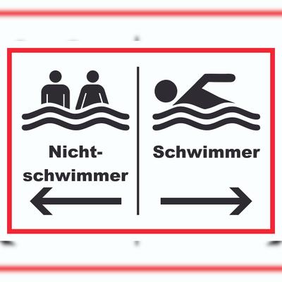 HB-Druck Nichtschwimmer Schwimmer Schild A6 (105x148mm)