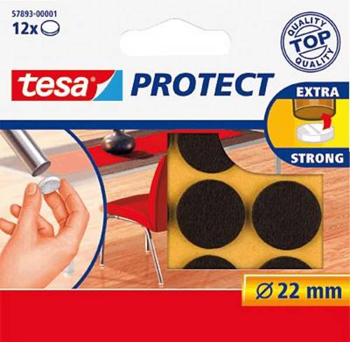 TESA Filzgleiter Braun (Ø) 22mm 12St.